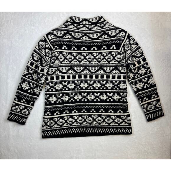 J.Jill Nordic Fair Isle Jacquard Knit Mock Neck Pullover Sweater Cotton Wool S - Picture 6 of 7